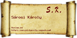 Sárosi Károly névjegykártya