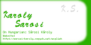karoly sarosi business card